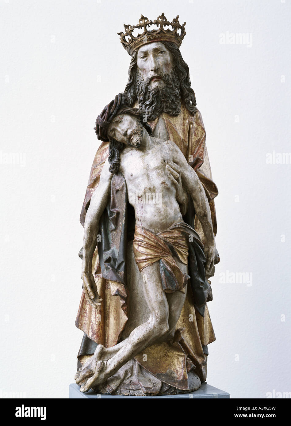 Bildende Kunst, Riemenschneider, Tilman, (um 1460-1531), Skulptur, Gott der Vater präsentiert den Leichnam Christi, Lindenholz mit Stockfoto