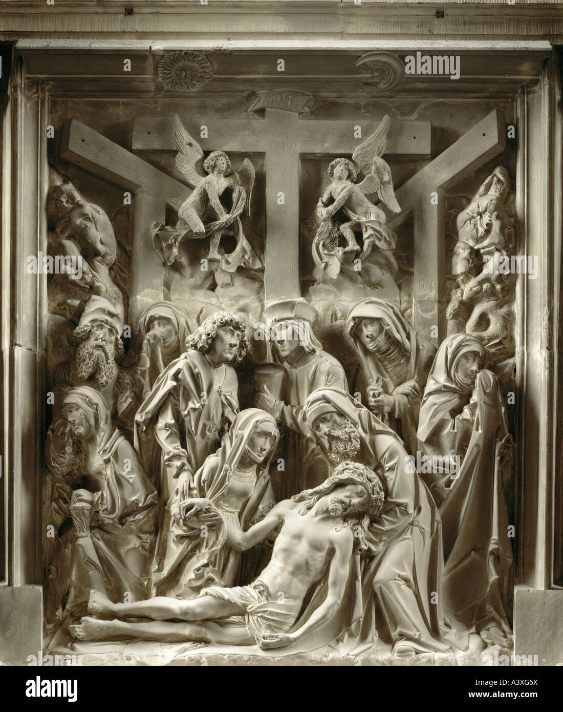 "Fine Arts, Riemenschneider, Tilman, (um 1460-1531), Relief,"Beweinung Christi", Altar, Sandstein, 1526, Zisterzien Stockfoto