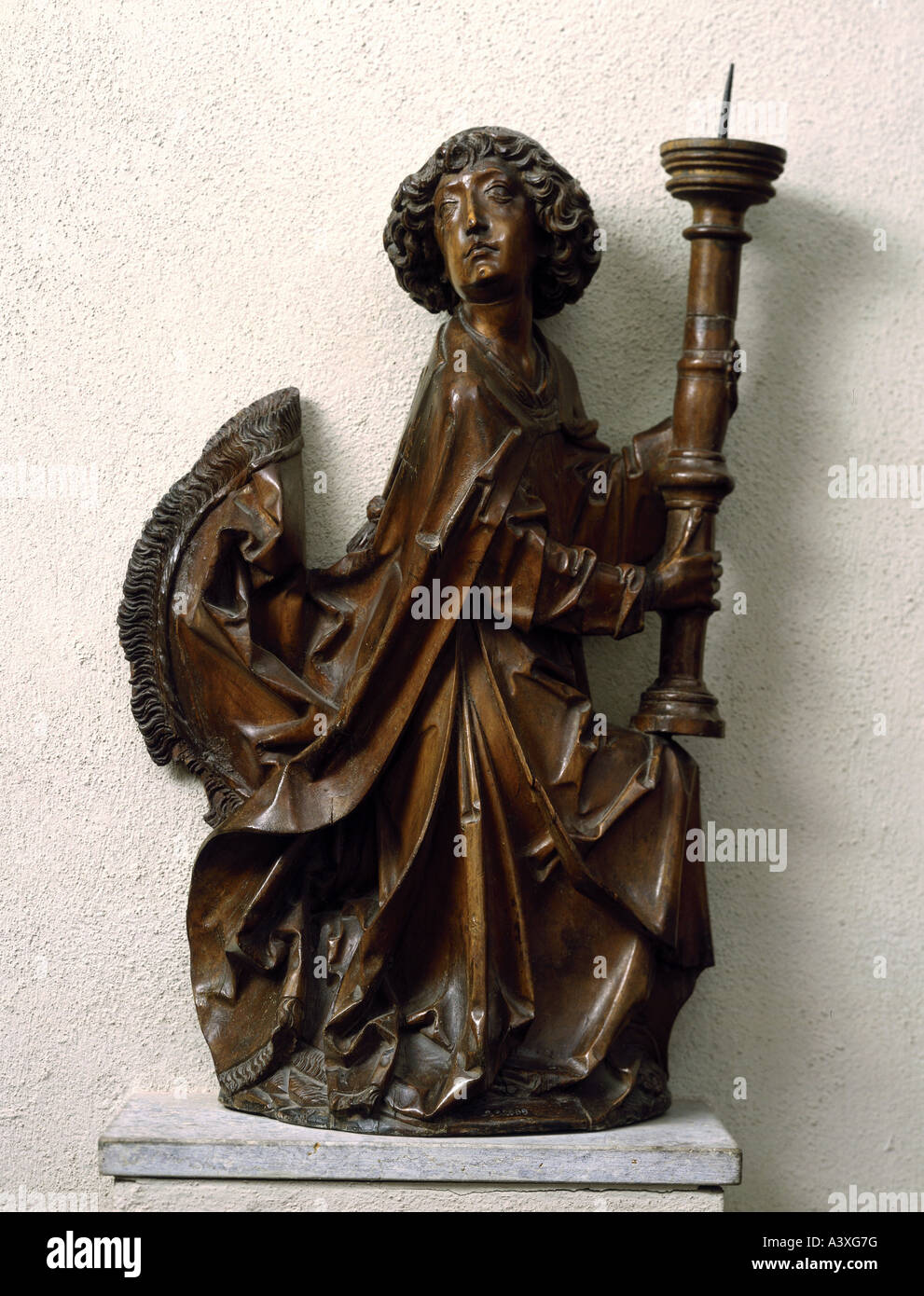 Bildende Kunst, Riemenschneider, Tilman (ca. 1460-1531), Licht Engel, Skulptur, Lindenholz, um 1500, Museum in Main Franken, Stockfoto