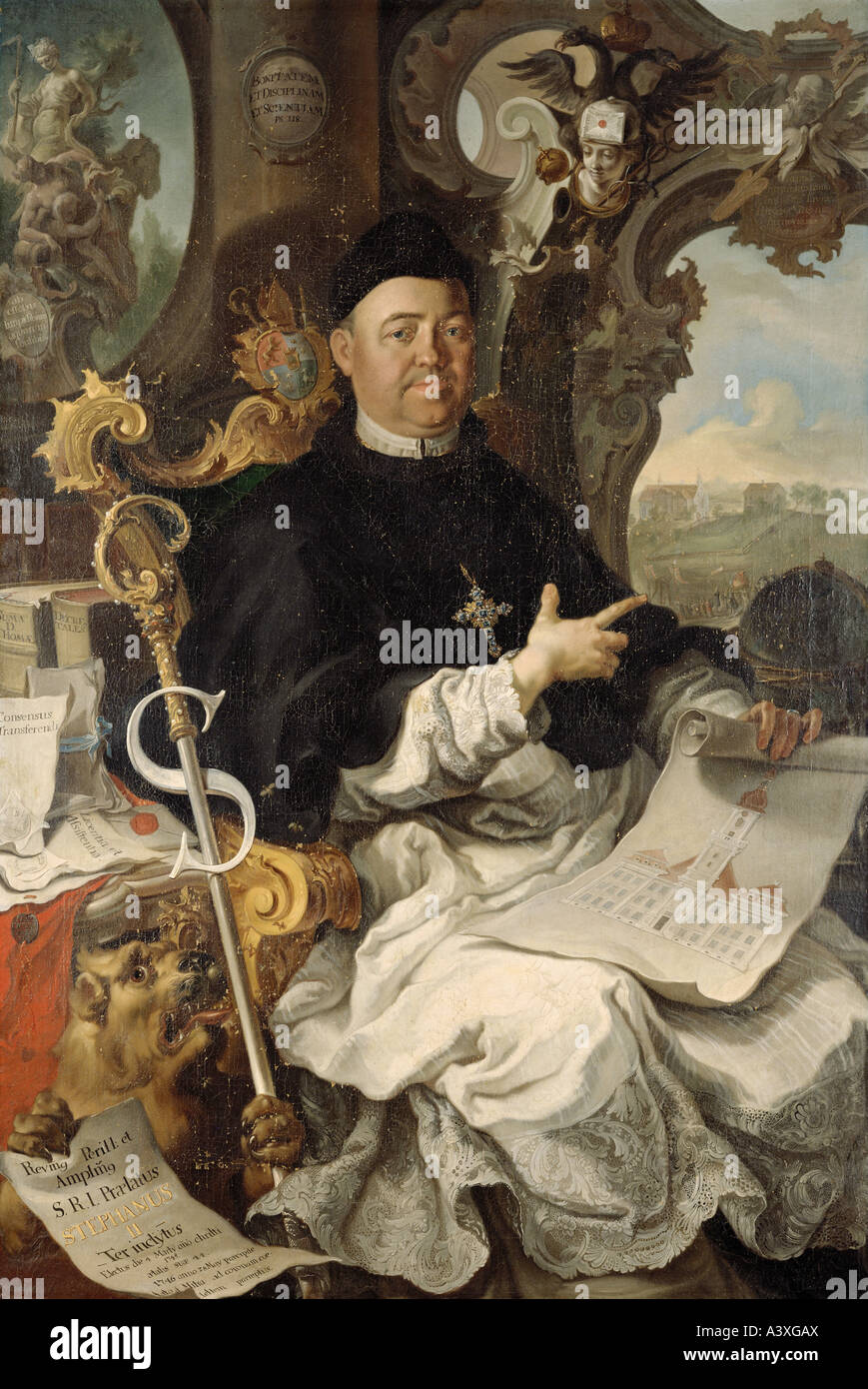 Enroth, Stephan, 1701-1746, deutscher Geistlicher, Prinz-Abt des Klosters Salem 1745-1746, Gemälde von Gottfried Bernhard Göz, Stockfoto