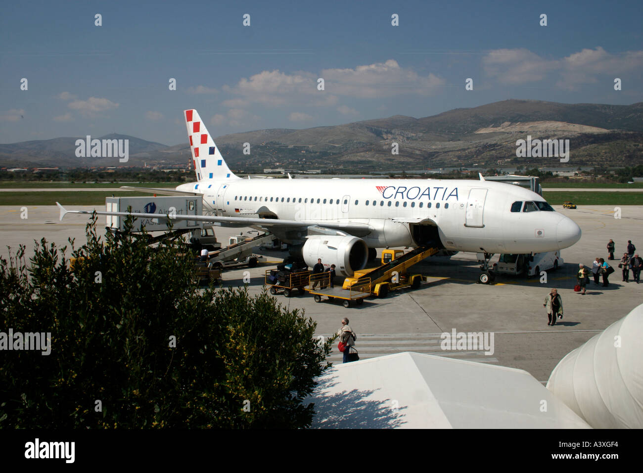 Kroatische Airlines Airbus A319 am Flughafen Split Kroatien Stockfoto