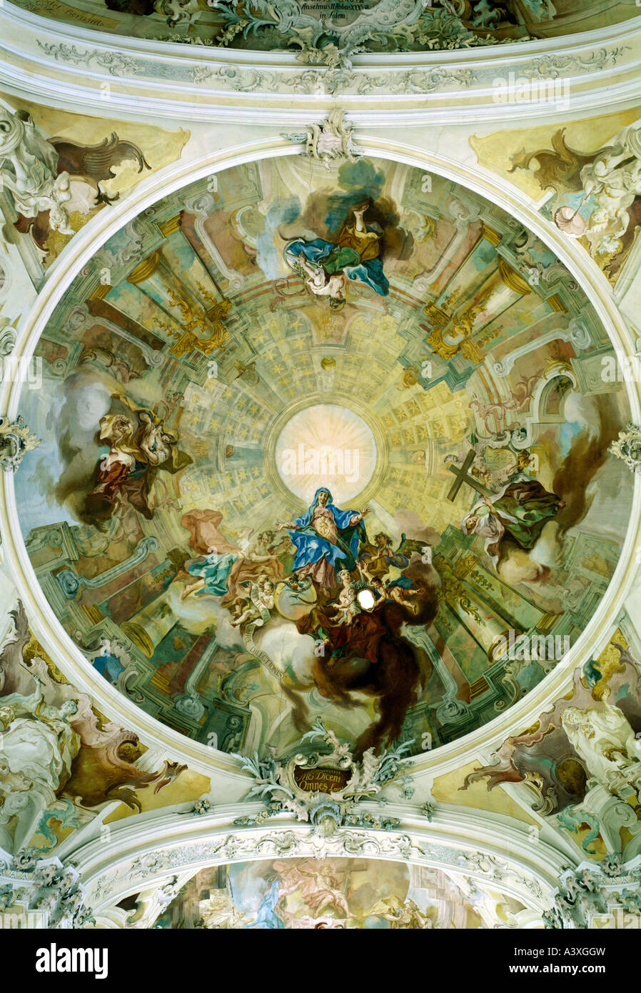 Bildende Kunst, Saint Mary, Maria als Mutter der schönen Liebe, Fresken von Gottfried Bernhard Göz (1708-1760), Birnau Münster, Mehrzahl Stockfoto