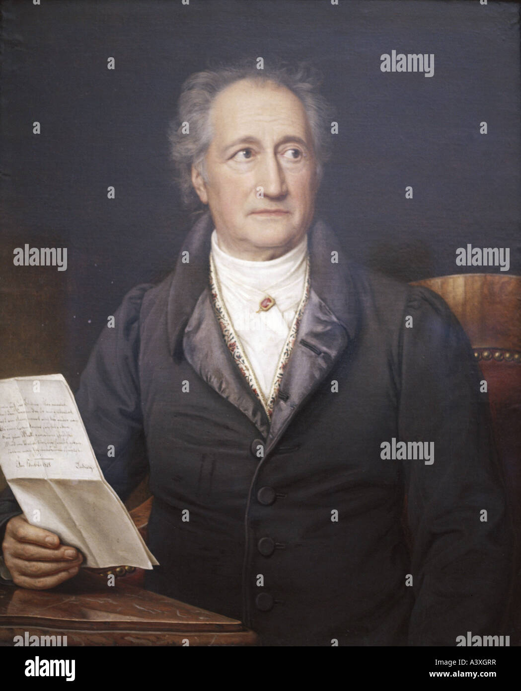 Goethe, Johann Wolfgang von, 28.8.1749 - 22.3.1832, deutscher Autor / Schriftsteller, halbe Länge, Gemälde von Joseph Karl Stieler (1781 Stockfoto