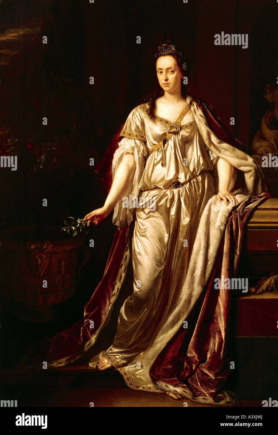 Anna Maria Luisa, 11.8.1667 - 18.2.1743, Kurfürstin von der Pfalz 5.6.1691 - 8.6.1716, Ganzkörperansicht, Gemälde von Adriaen van der W Stockfoto