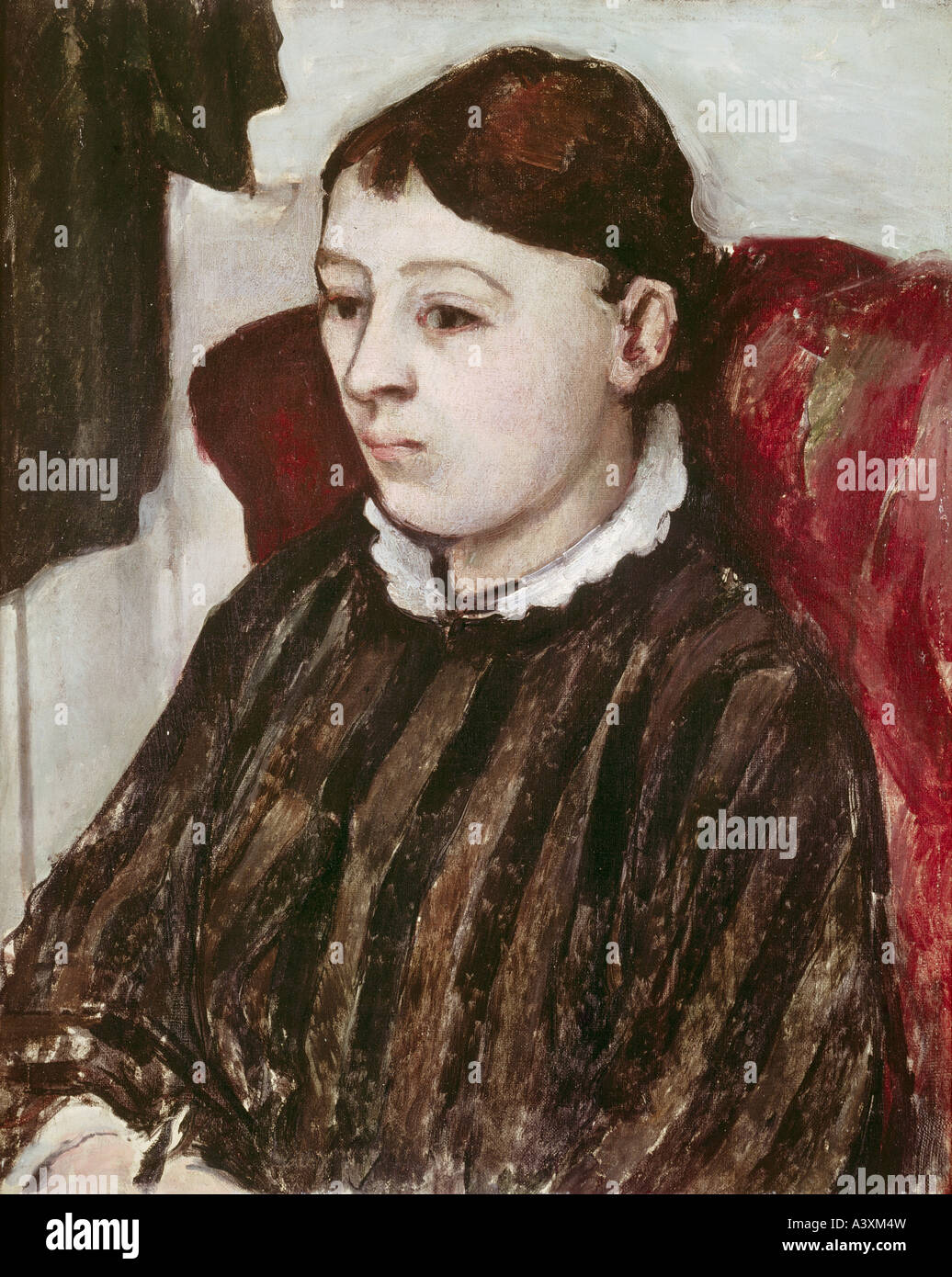 "Fine Arts, Cezanne, Paul, (19.1.1839 - 22.10.1906), Malerei,"Madame Cezanne", ca. 1883/1885), Öl auf Leinwand, private Coll Stockfoto