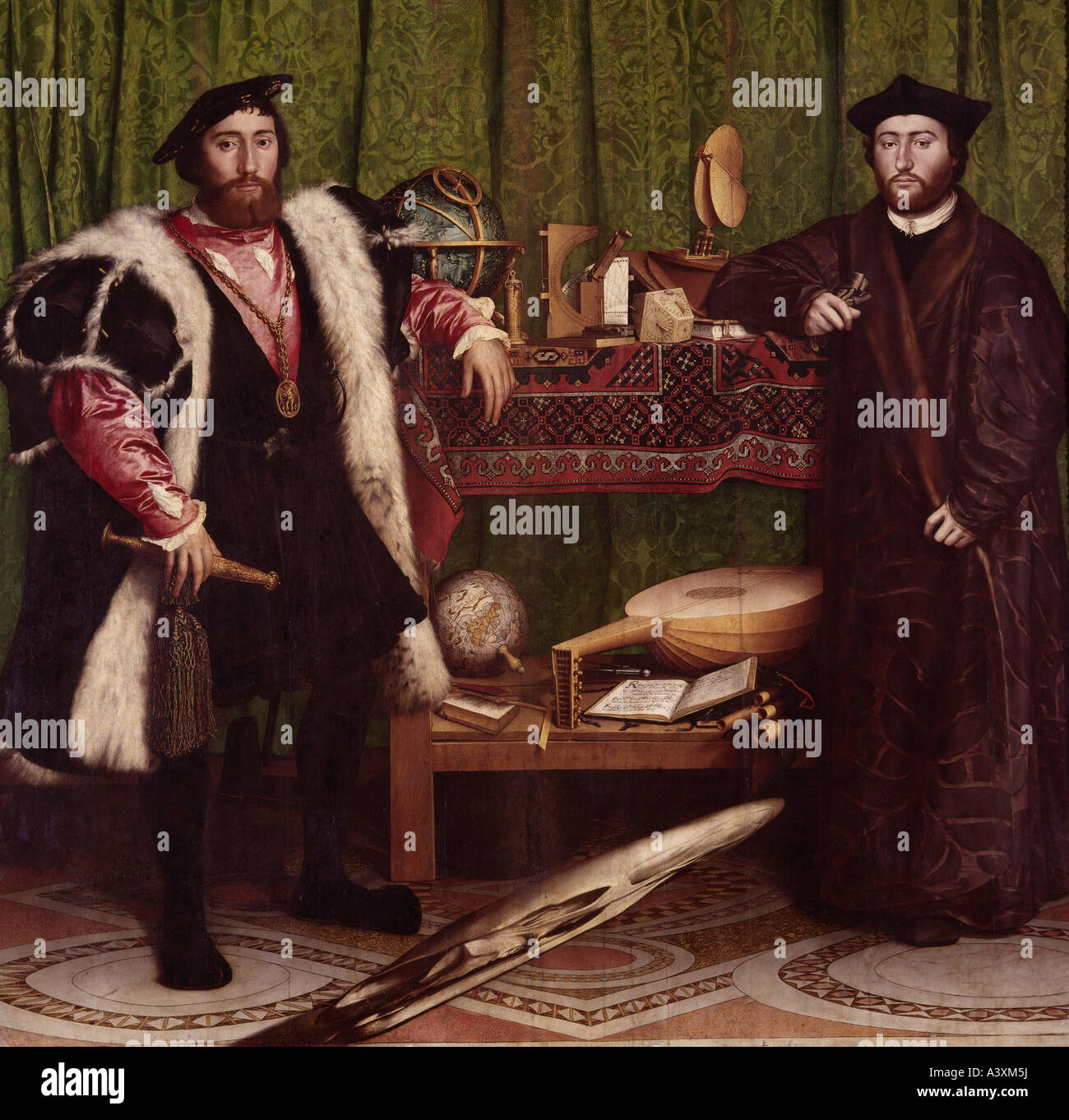 "Fine Arts, Holbein, Hans der jüngere, (ca. 1497-1543), Malerei,"Botschafter", 1533, Öl auf Holz, 207 cm x 210 cm, Stockfoto