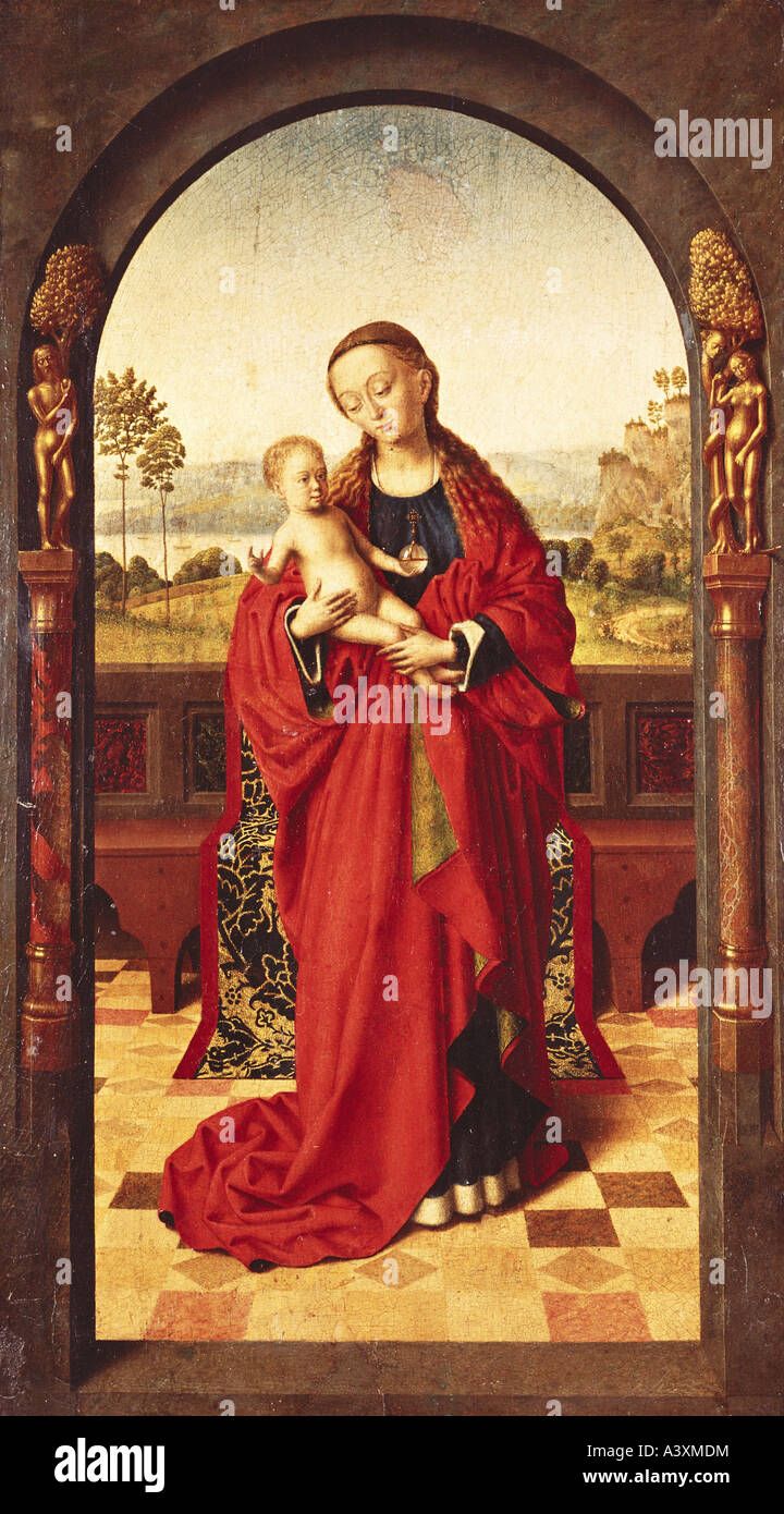 "Fine Arts, Christus, Petrus, (ca. 1410-1472 / 1473), Malerei,"Madonna", ca. 1445, Panel, 55,5 cm x 31,5 cm, Museum der Stockfoto