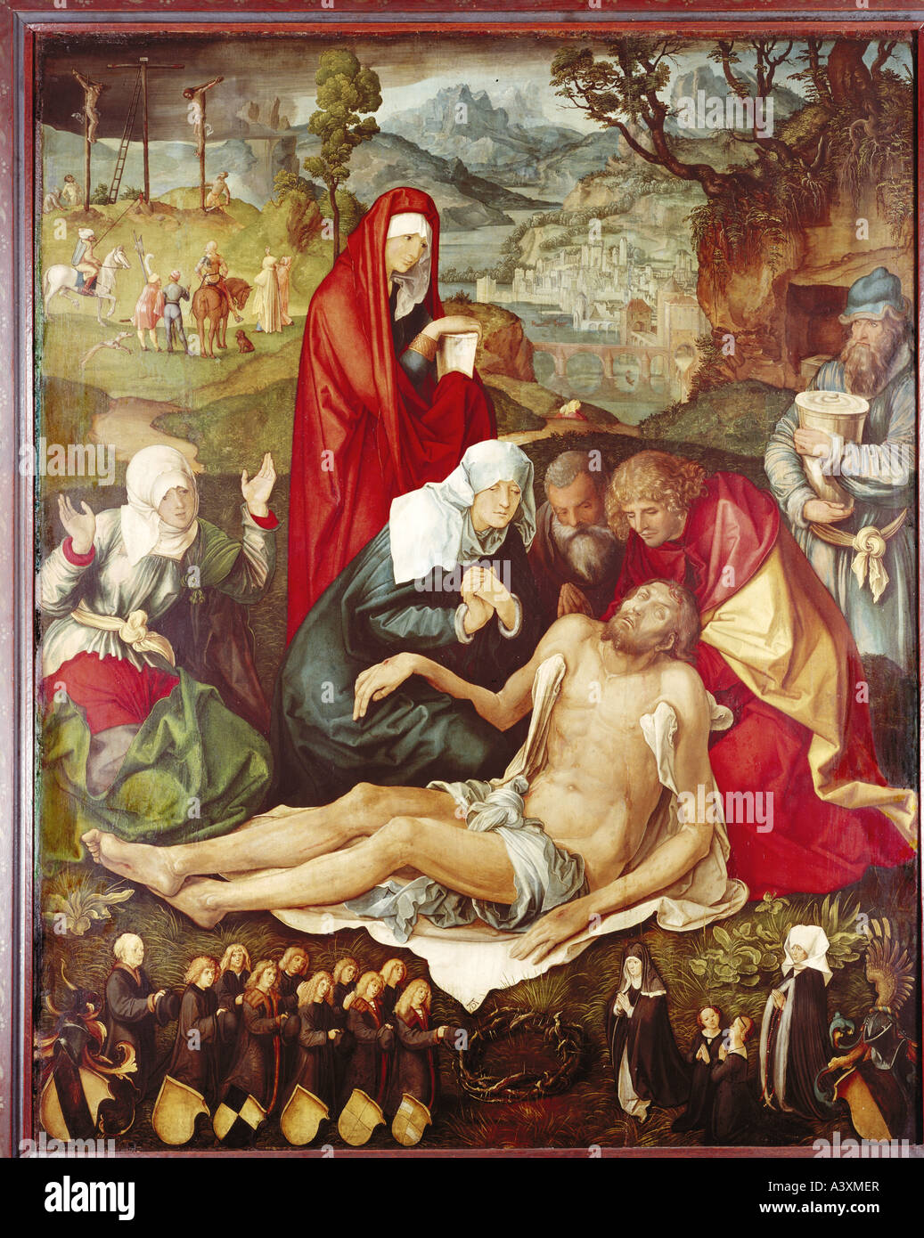 "Bildende Kunst, Dürer, Albrecht (1471-1528), Malerei,"The Klagelied für Christus der Holzschuher-Familie", 1500, germanischen N Stockfoto