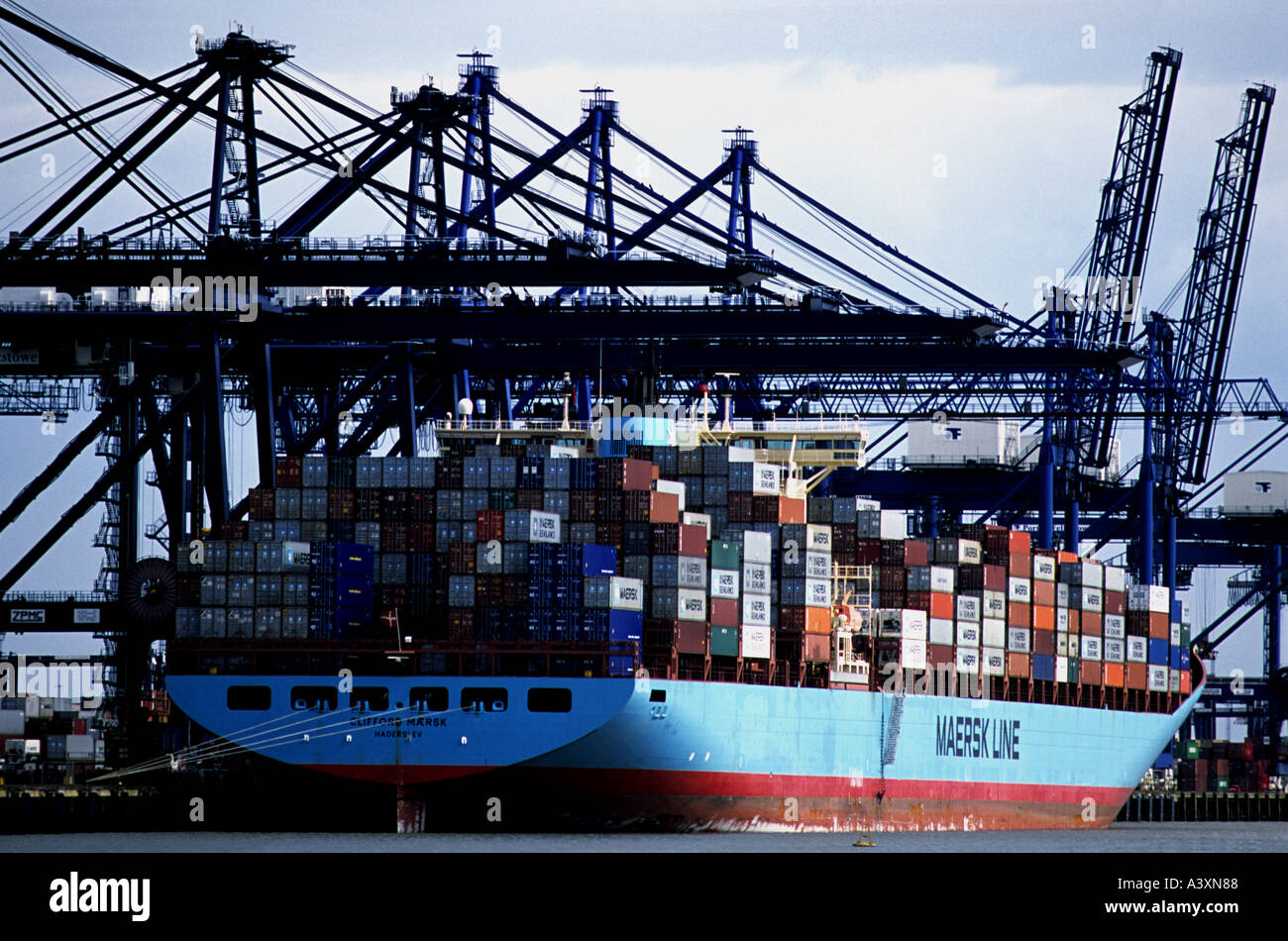 Trinity Containerterminal, Hafen von Felixstowe in Suffolk, Großbritanniens größter Containerhafen. Stockfoto