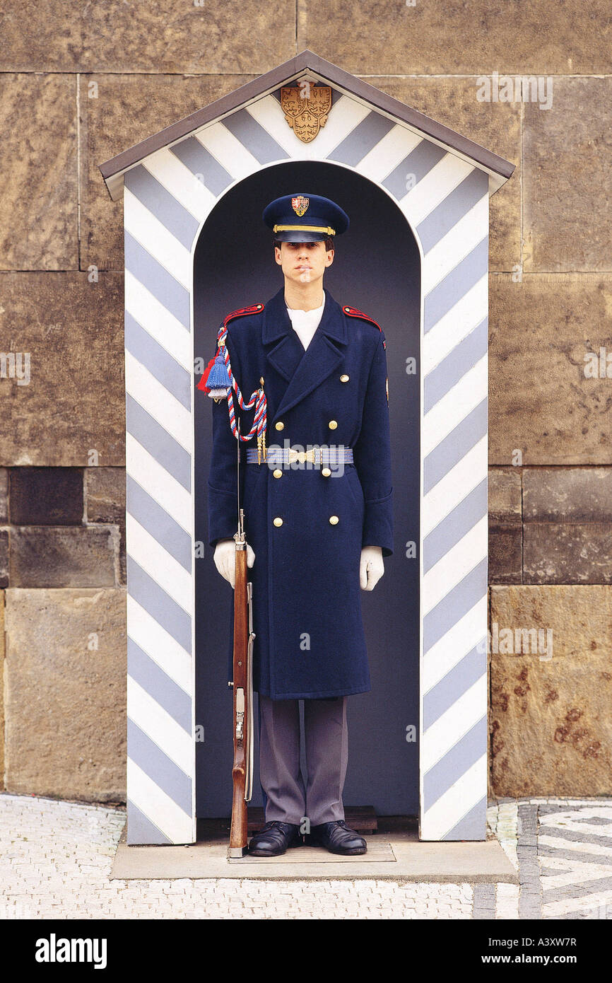 Soldat in Prag, Hradschin, Tschechische Republik Stockfoto