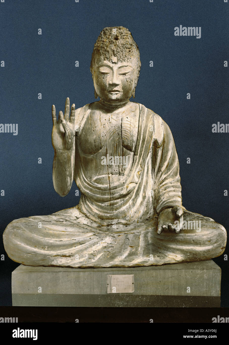 "Buddha, Geburtsname, Prinz Siddartha Gautama, ca. 560 - ca. 480 v. Chr., indische Religionsgründer, (Buddhismus), Holz-Skulptur, Stockfoto