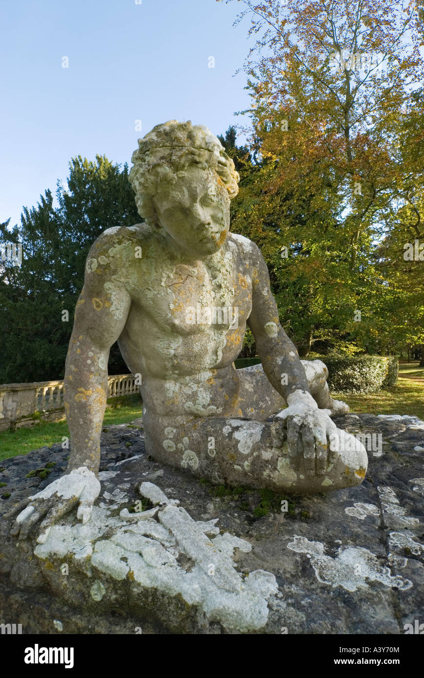 Statue des römischen sterben Gladiator Rousham Park, Oxfordshire, England, UK Stockfoto