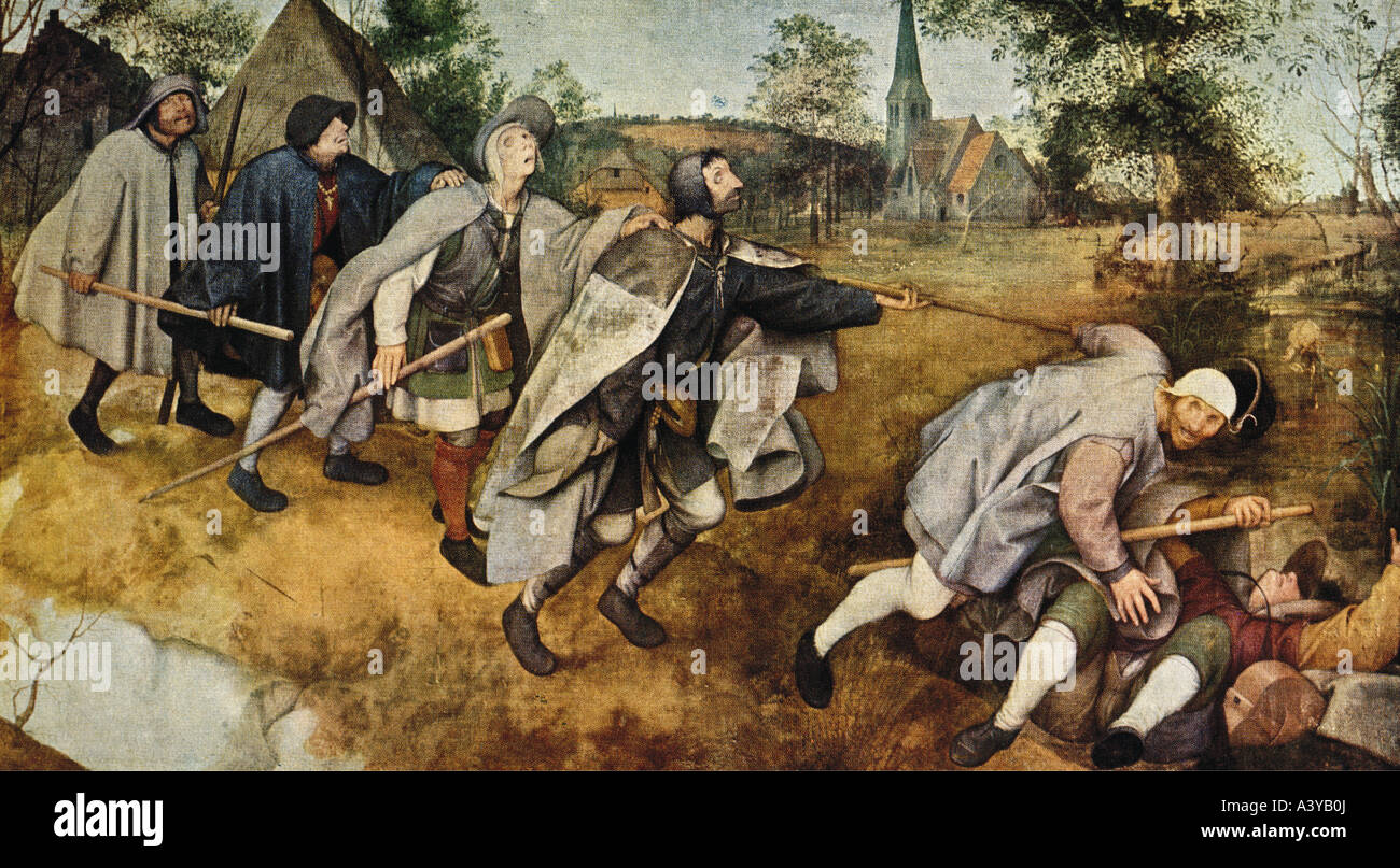 "Fine Arts, Bruegel, Pieter der ältere (ca. 1525-1569), Malerei, 'die Parabel von den blinden leading the Blind', 1568, Tempe Stockfoto