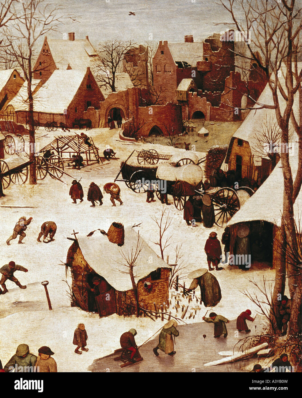 "Fine Arts, Bruegel, Pieter der ältere (ca. 1525-1569), Malerei,"die Nummerierung in Bethlehem", detail, 1566, Öl auf Eiche Pa Stockfoto