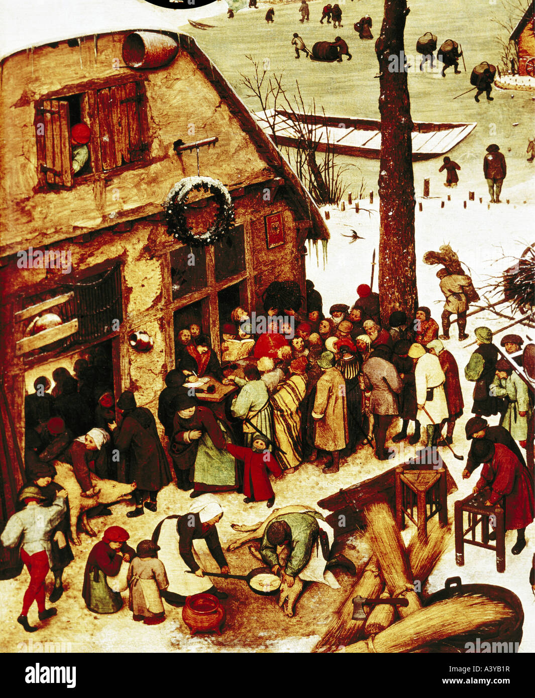 "Fine Arts, Bruegel, Pieter der ältere (ca. 1525-1569), Malerei,"die Nummerierung in Bethlehem", detail, 1566, Öl auf Eiche Pa Stockfoto