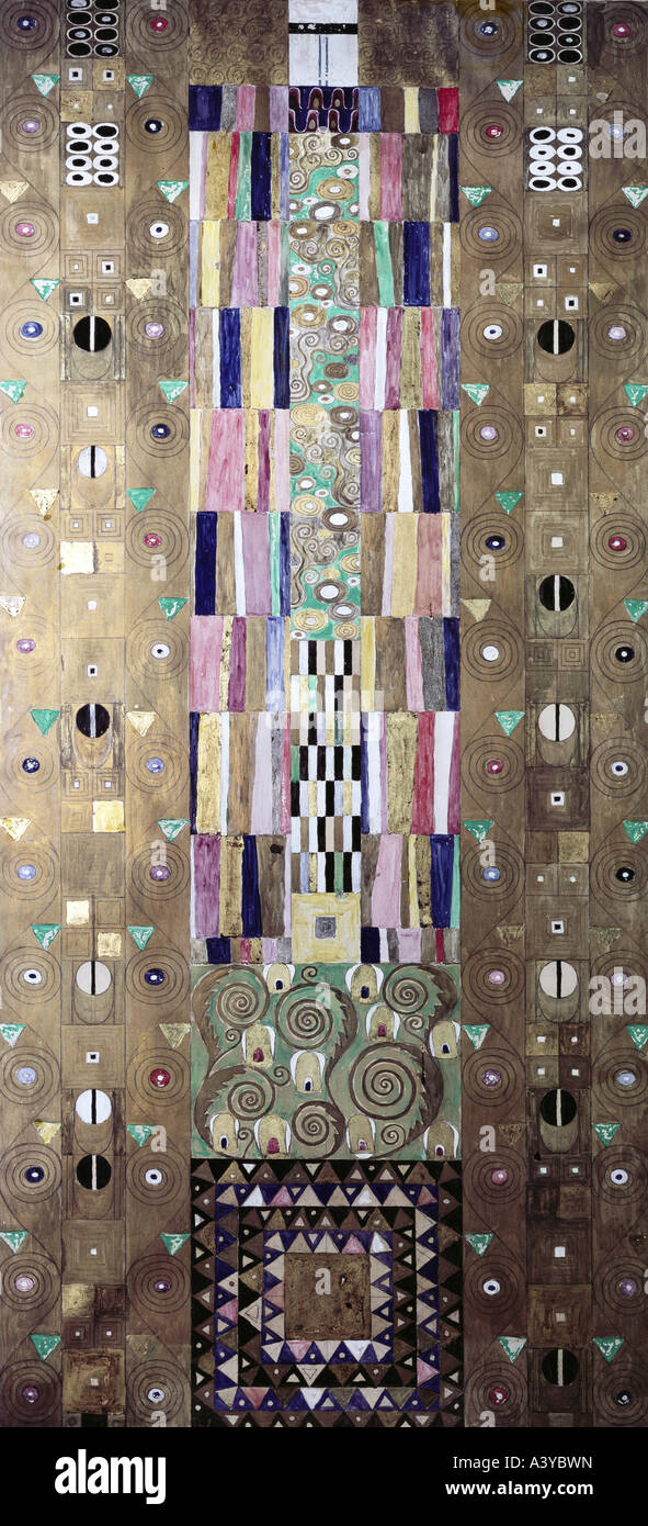 "Fine Arts, Klimt, Gustav, (1862-1918), Malerei,"Dekorplatte"circa 1905 / 1909, verschiedenen Materialien auf Leinwand, 194 c Stockfoto