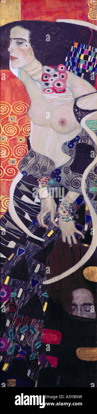 "Fine Arts, Klimt, Gustav, (1862-1918), Malerei,"Judith II", 1909, Öl auf Leinwand, 64 cm x 17,8 cm, Galerie für moderne Kunst, Stockfoto