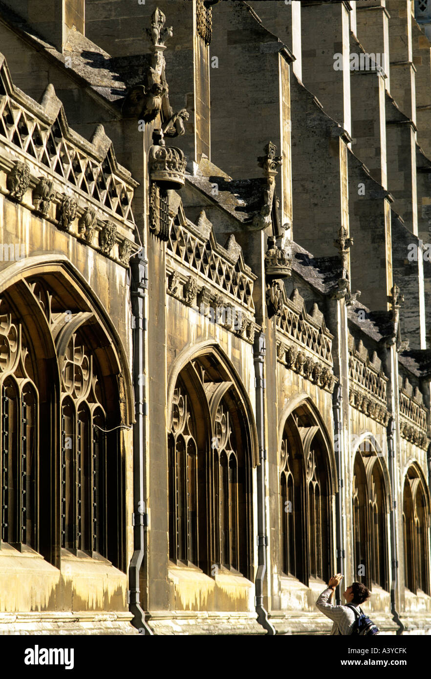 Außenseite des Kings College Chapel, Cambridge Stockfoto