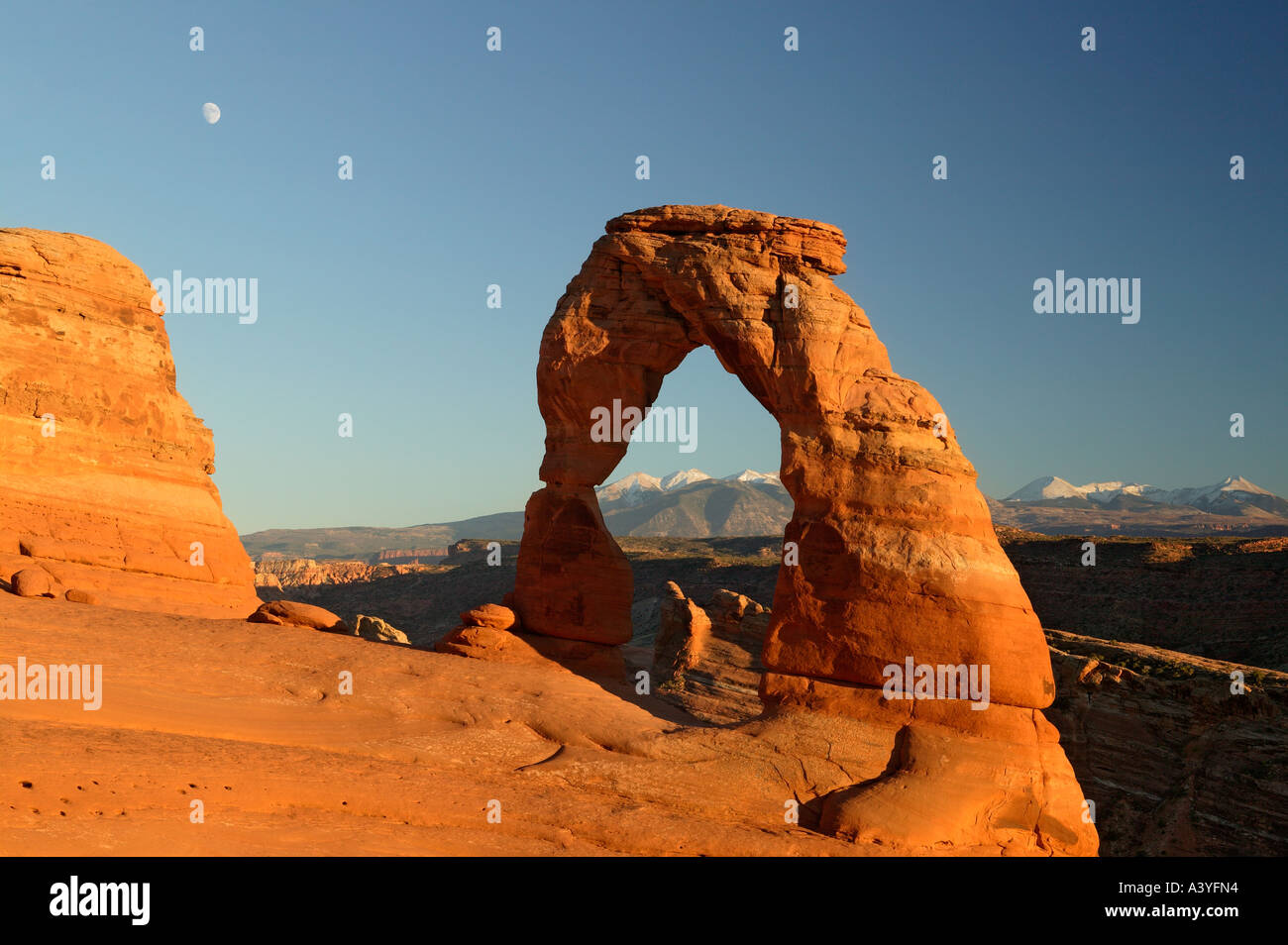 Delicate Arch Arches National Park in der Nähe von Moab Utah Stockfoto