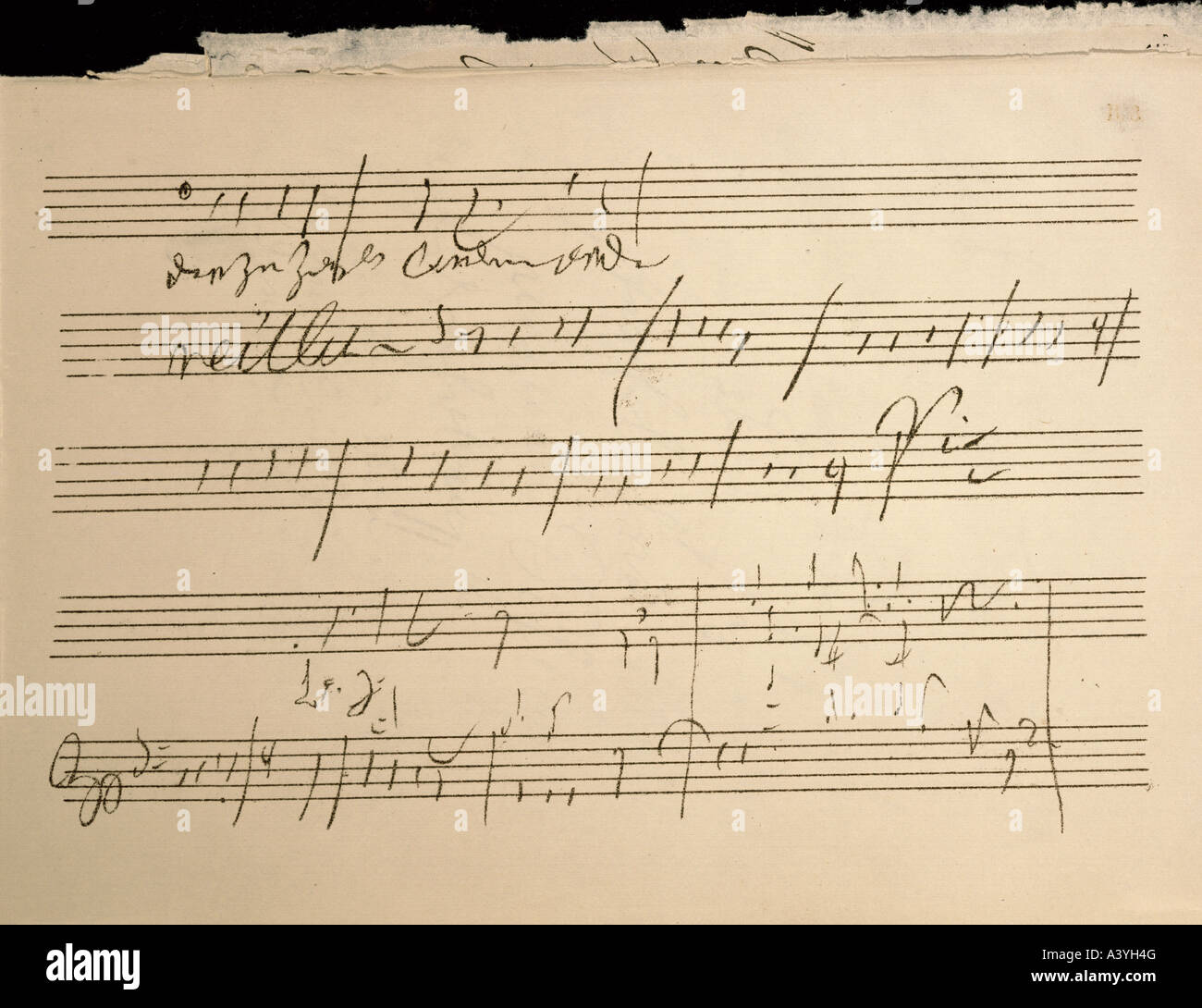 Beethoven, Ludwig van, 17.12.1770 - 26.3.1827, deutscher Komponist, Manuskript, Wünsche nach Veränderung, Partitur der Sinfonie Nr. 9, endgültige Moveme Stockfoto