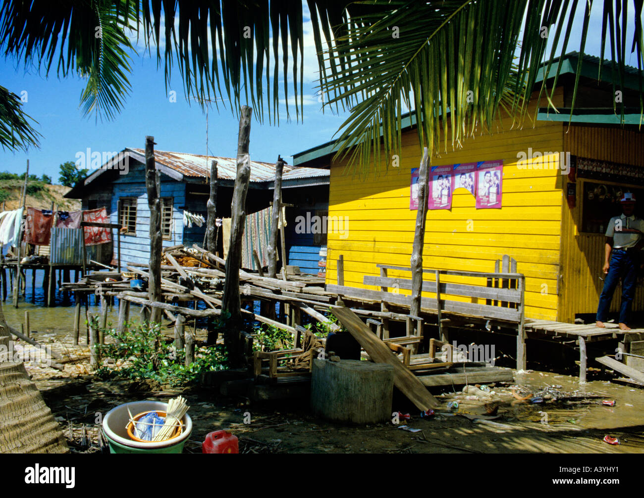 Wasserstadt Mengkabong Insel Borneo Bundesstaat Sarawak malaysia Stockfoto