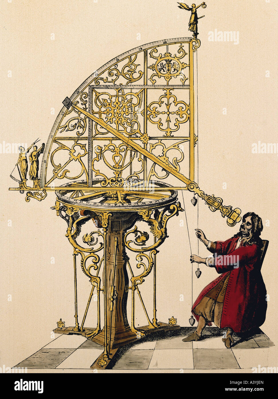 Astronomie, Messgeräte, azimutale Quadrant, durch A. Crueger, 1644, Artist's Copyright entwickelt hat nicht geklärt zu werden. Stockfoto