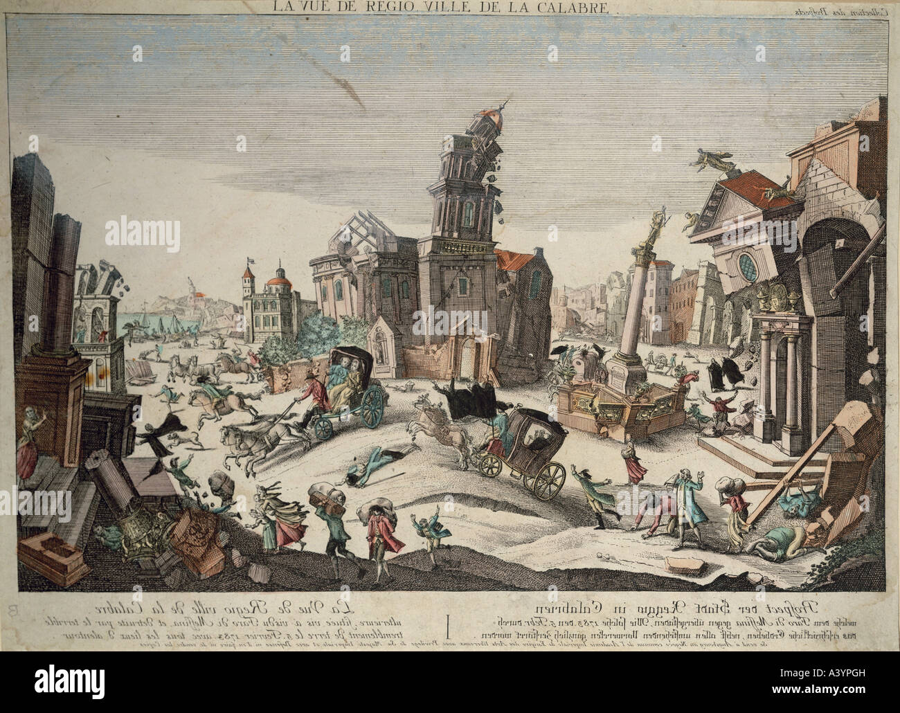 Naturkatastrophe/Katastrophe, Erdbeben, Reggio Calabria, 5.2.1783, Artist's Urheberrecht nicht geklärt zu werden. Stockfoto