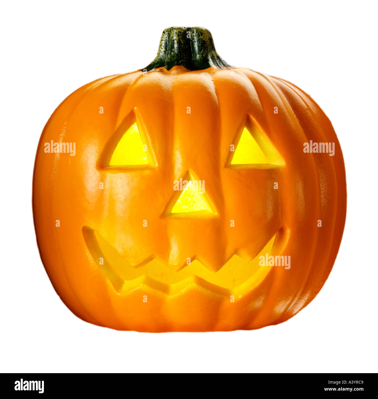 HALLOWEEN KÜRBIS AUF WEIß Stockfoto