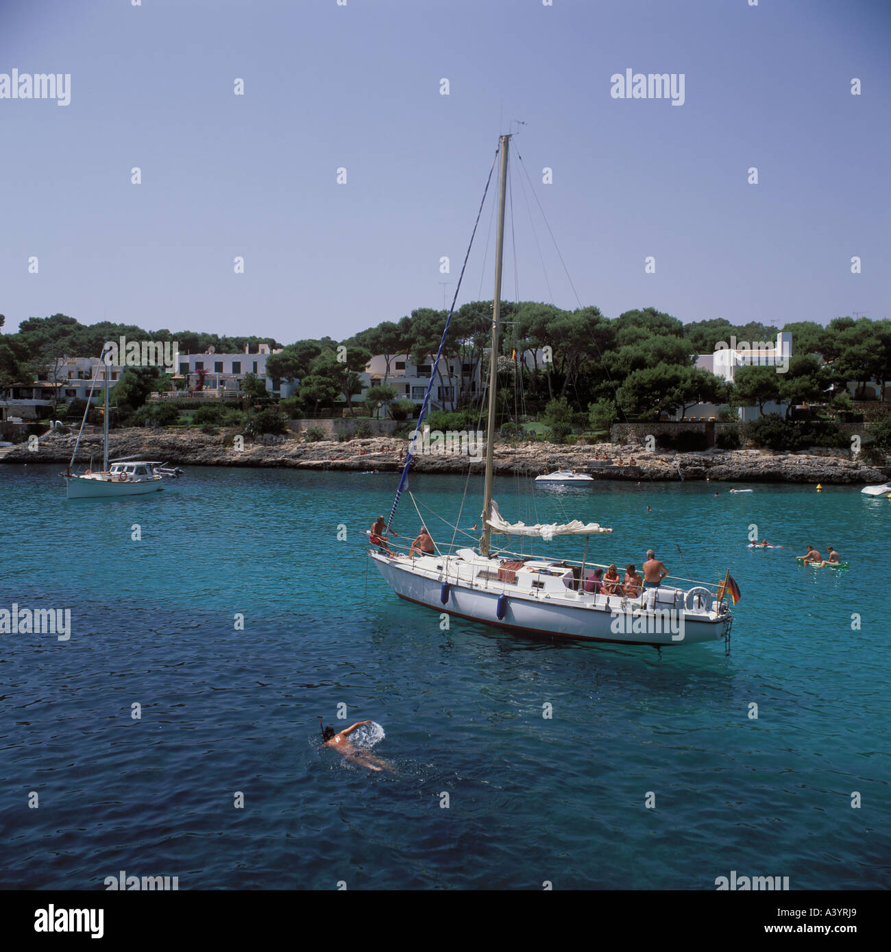 Szene in Cala Gran Cala D oder Mallorca Balearen Spanien. Stockfoto