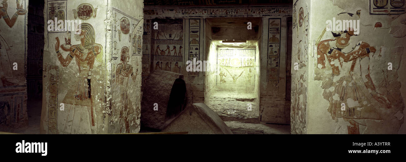 Reise/Geographie, Ägypten, Theben, Tal der Könige, Gebäude, Grab des pharaos Ramesses IX, Grab 9, Stockfoto