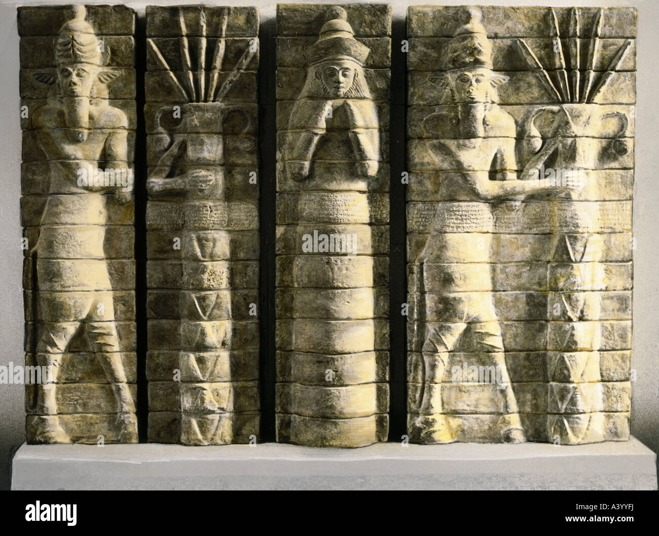 Bildende Kunst, Mesopotamien, Elam, Relief, Bull Gott und Göttin Ninhursag, Susa, 2. Hälfte 2. Jahrtausend v. Chr., Louvre, Paris, antike w Stockfoto