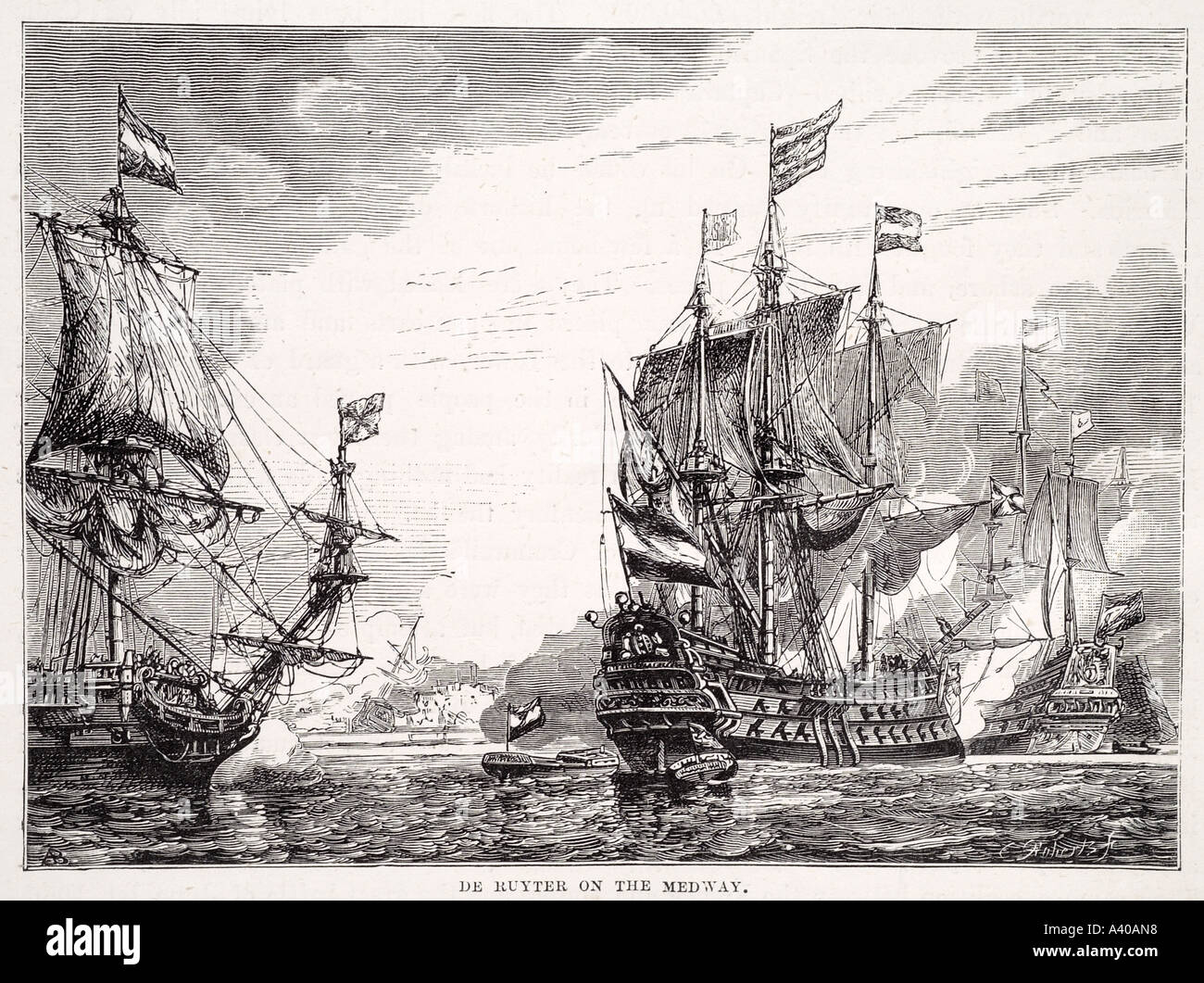 de Ruyter Medway niederländische Flotte Galeone Segeln Themse London