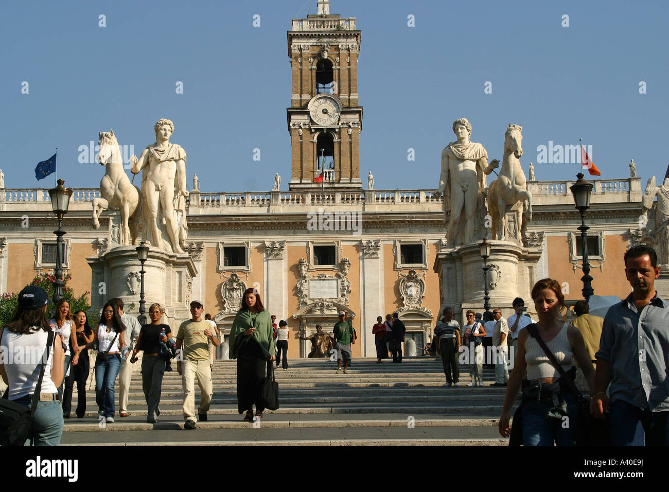 Statuen von Castor und Pollux am Capitol Platz Piazza del Campidoglio