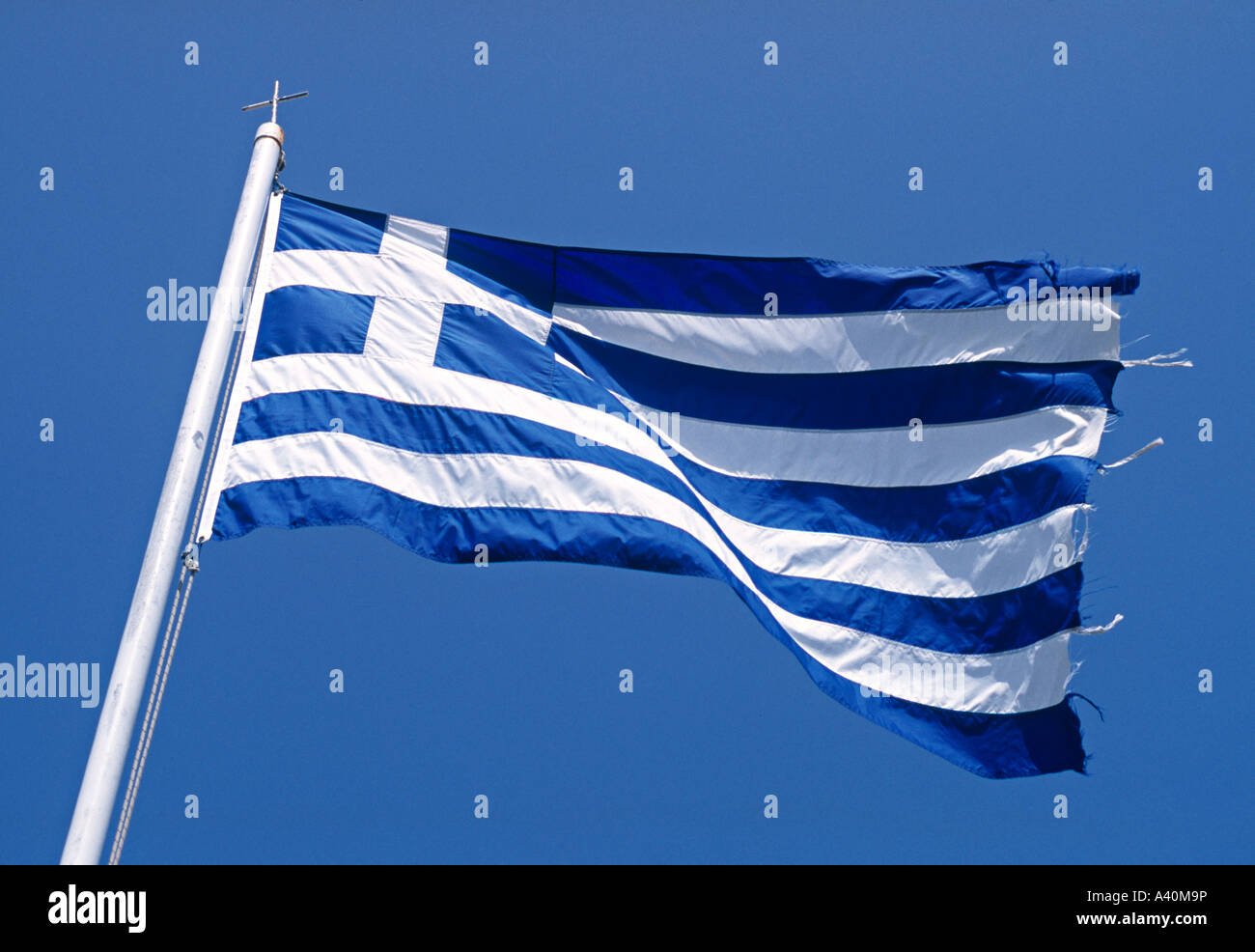 Griechische Flagge Stockfoto