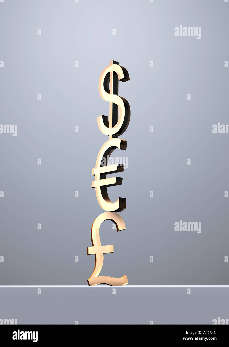 amerikanische Dollar Euro britische Pfund Stockfoto