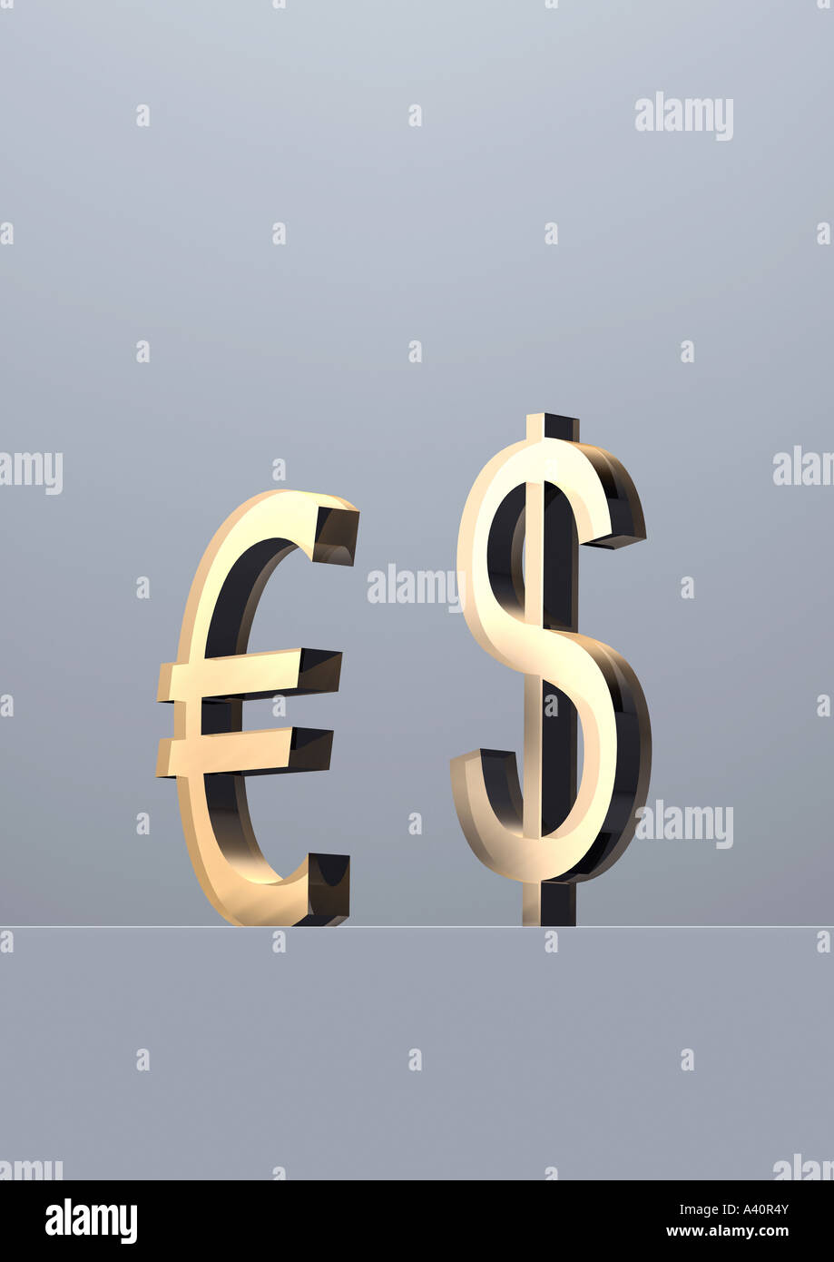 Euro und dollar Stockfoto