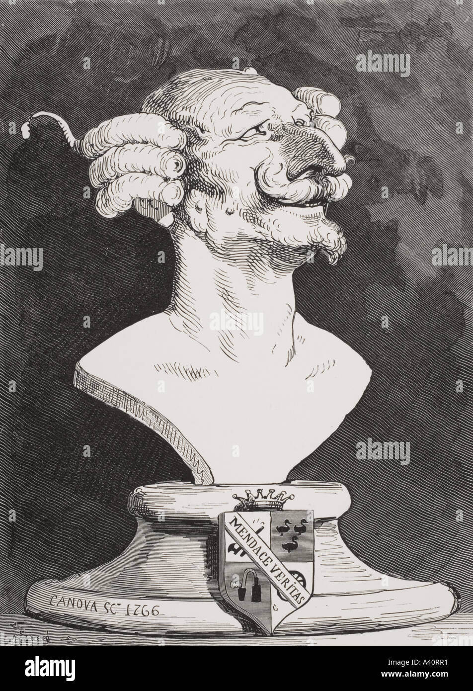 Illustration von Gustave Dore für die Abenteuer des Baron Münchhausen Stockfoto