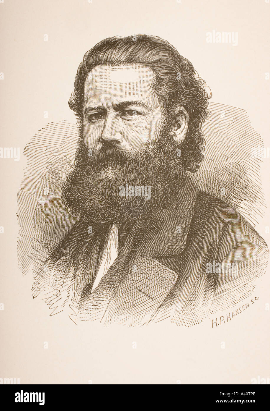 Henrik Ibsen, 1828 - 1906. Norwegischer Dramatiker, Regisseur und Dichter. Von einem Porträt über 1858 vom Stockfoto