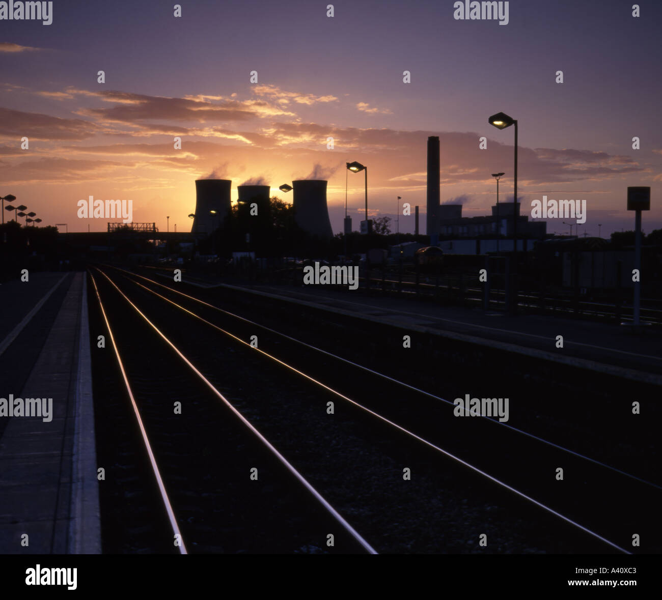 Bahnlinien in Didcot Parkway Oxfordshire Stockfoto