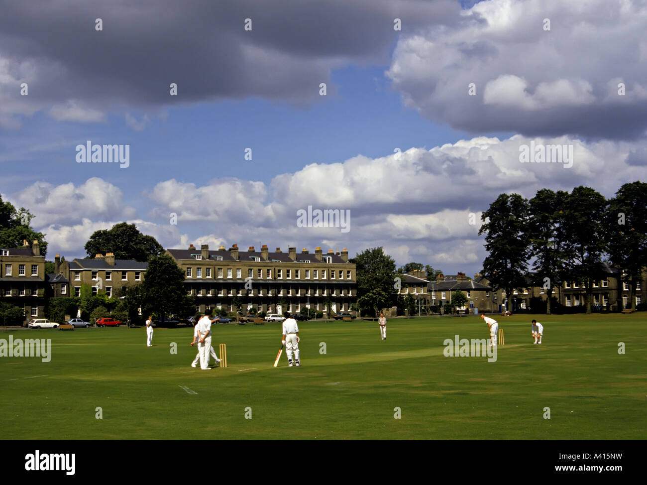 Fussball auf der grünen Cambridge England UK Stockfoto