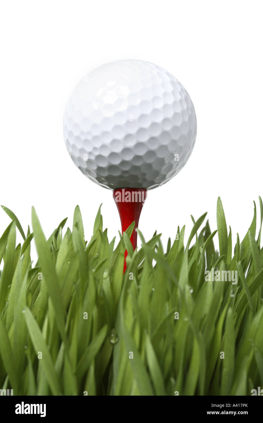 Golfball in Grass Stockfoto