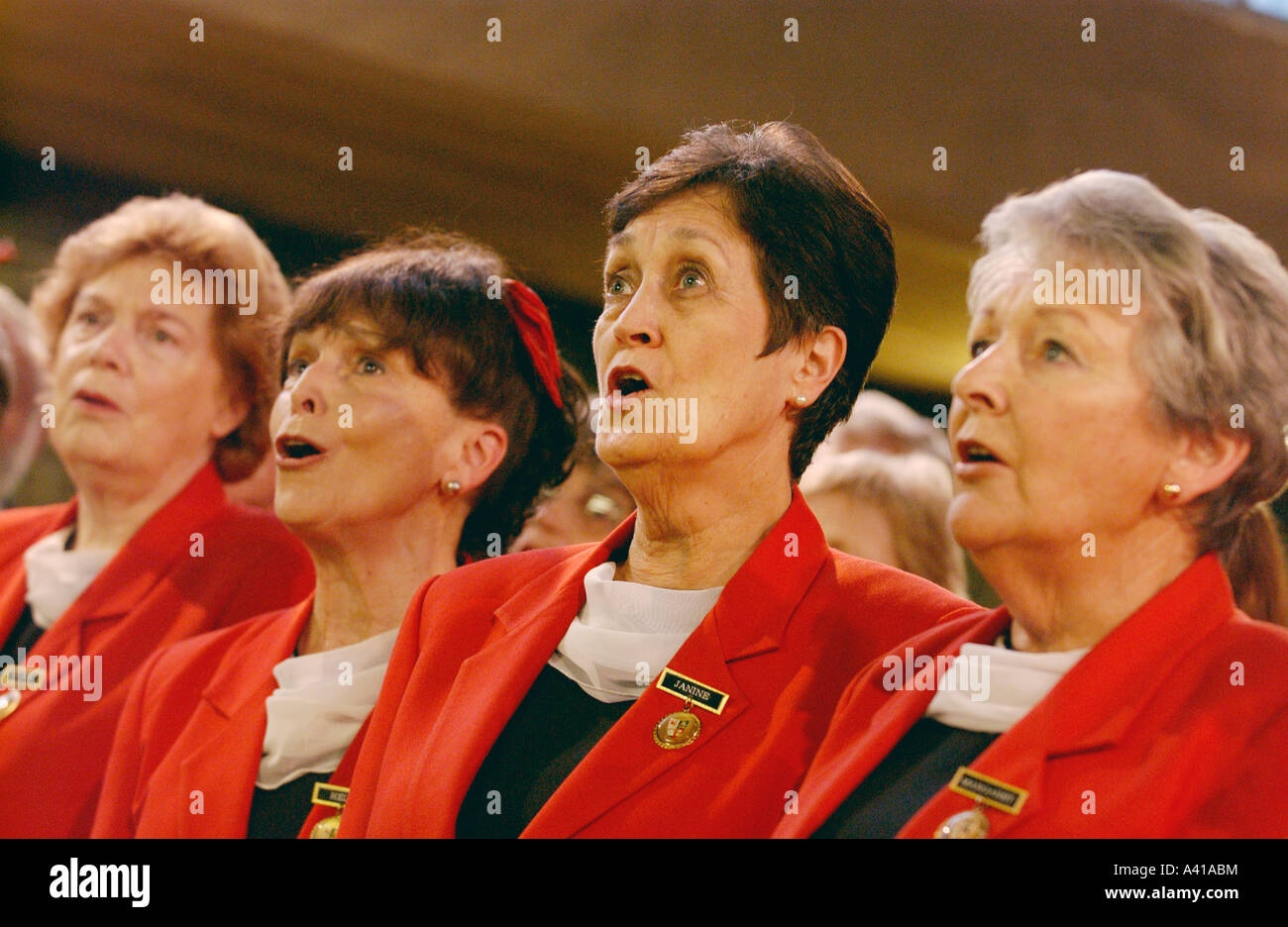 Sydney Welsh Chor aus Australien in Cardiff Wales UK Damen Abschnitt durchführen Stockfoto