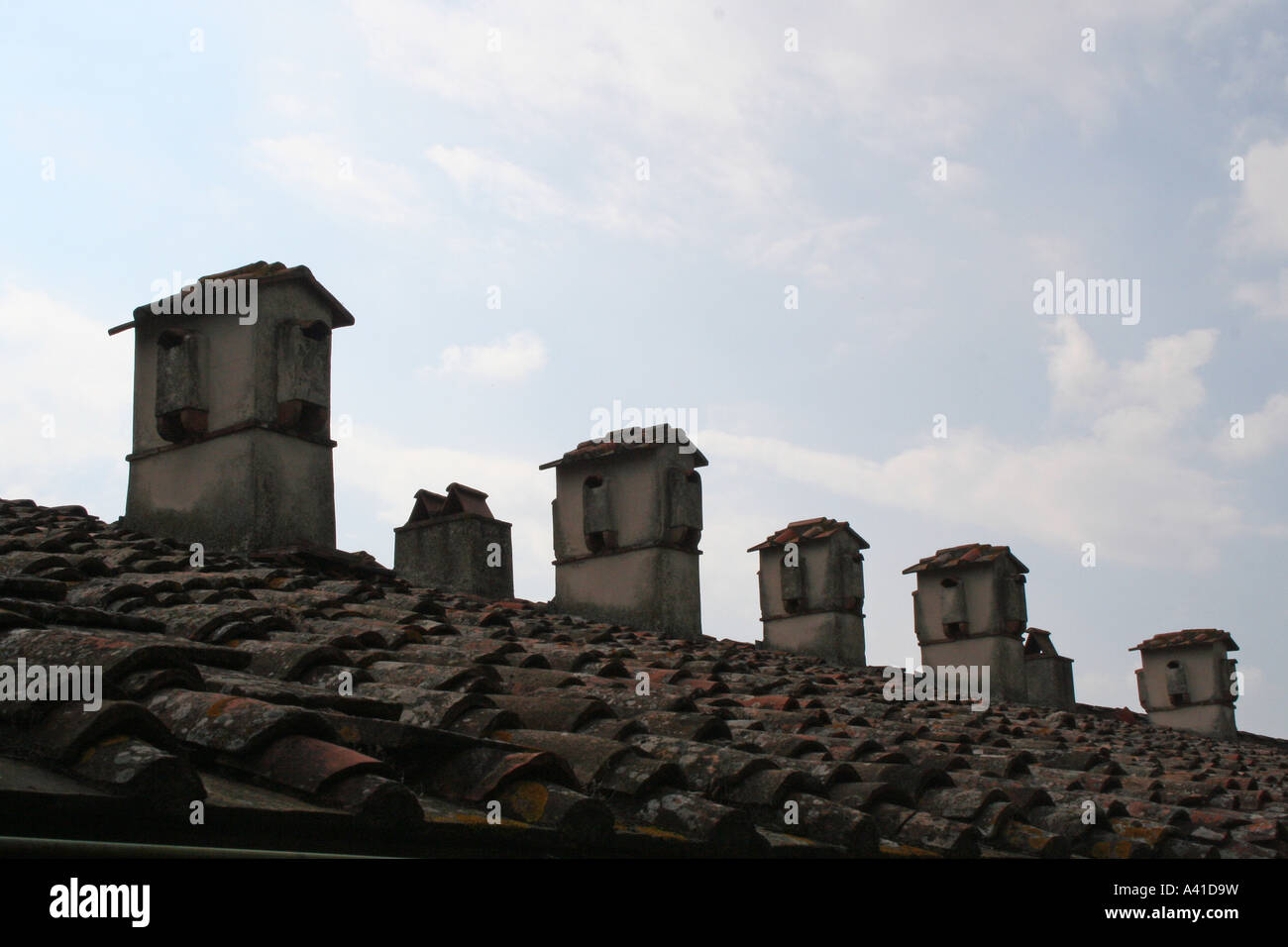 Schornstein Villa Medici Poggio eine Caiano Stockfoto