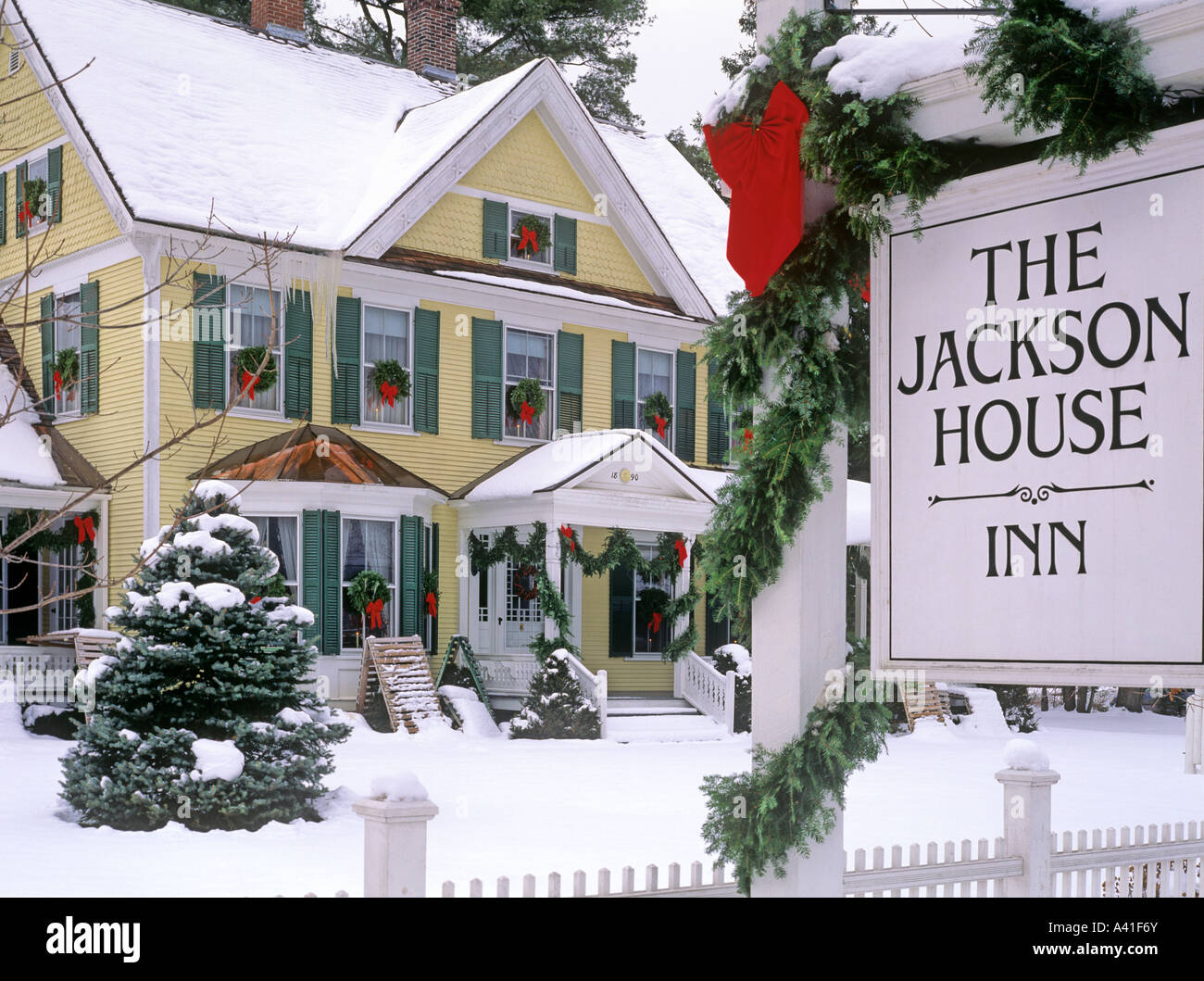 [Das Jackson House Inn] Woodstock Vermont USA Nordamerika Stockfoto