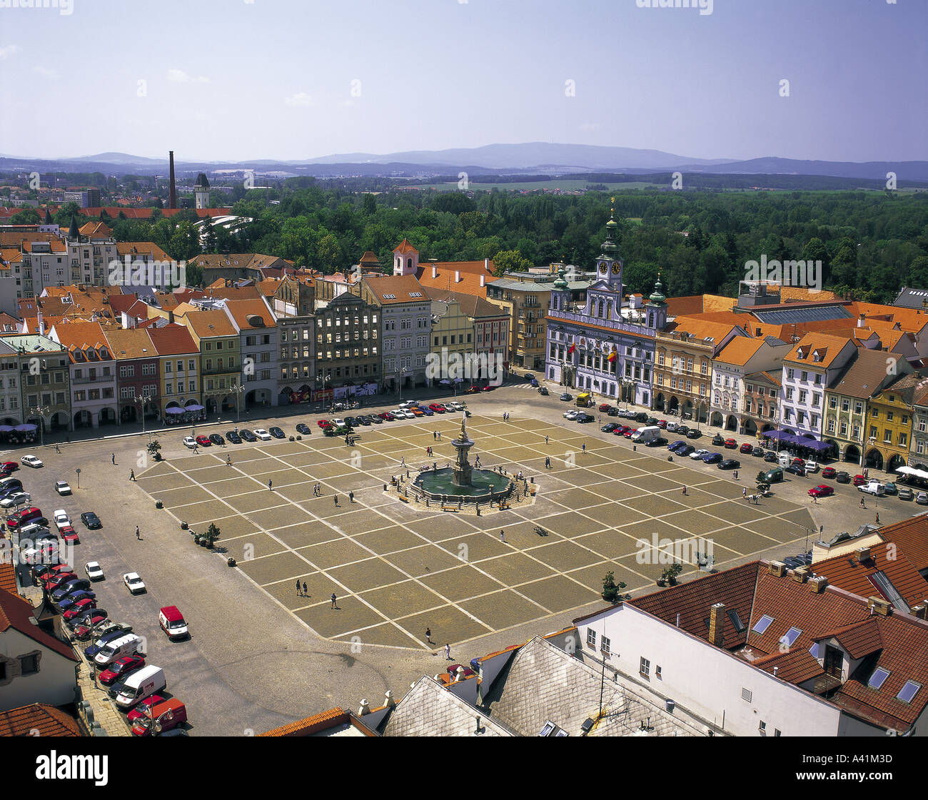 Namesti Otakara II quadratische Ceske Budejovice Tschechien Stockfoto