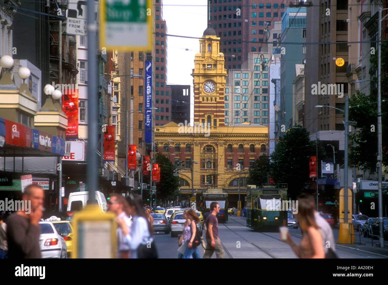 Flinders Street Station, Melbourne, Australien Stockfoto