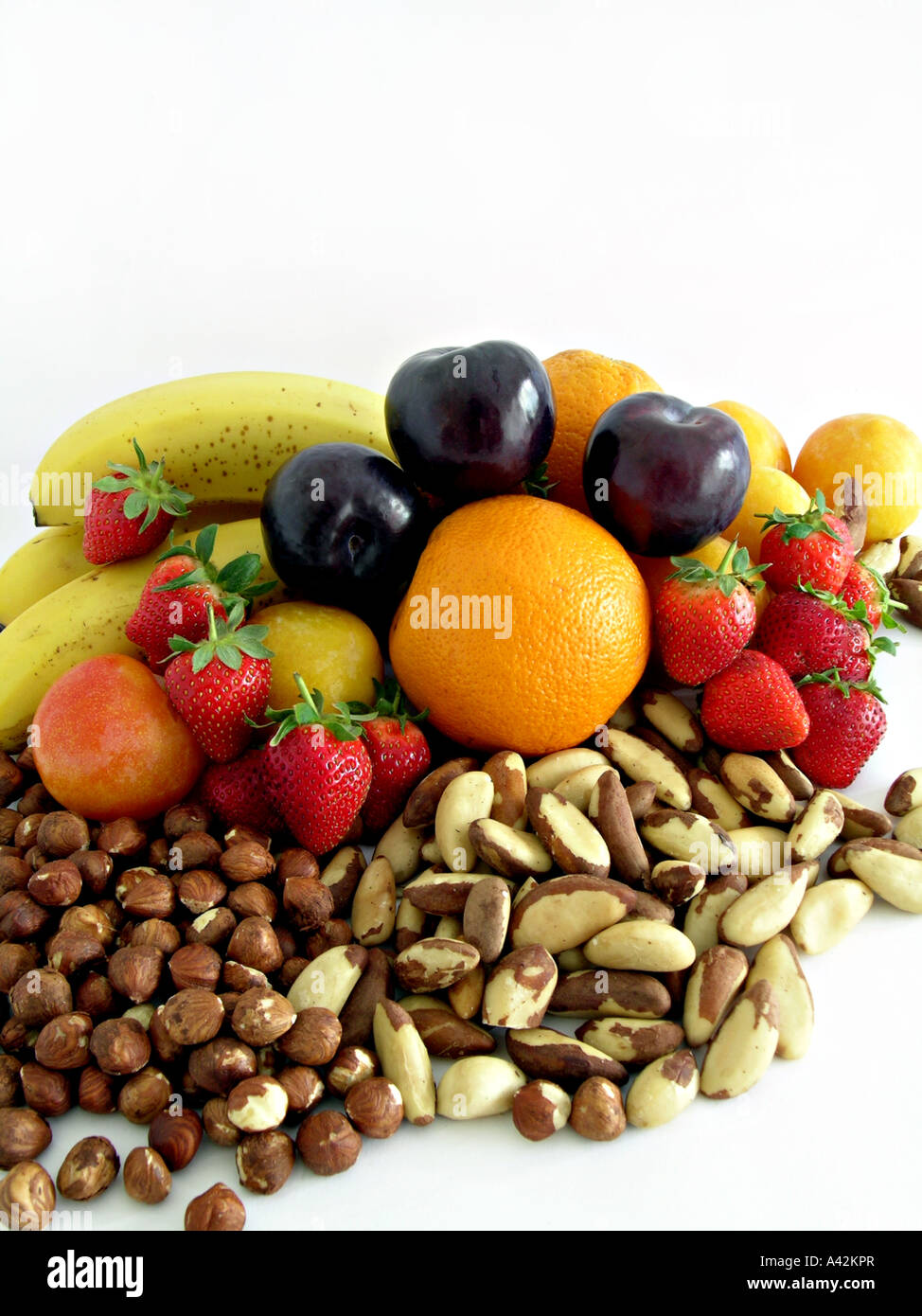 Gemischten Früchten und Nüssen Diät-Konzept Stockfoto