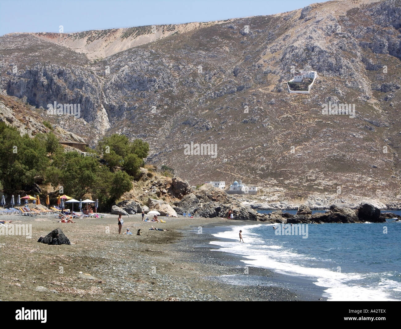 Platis Yialos Beach, Kalymnos Griechenland. Stockfoto