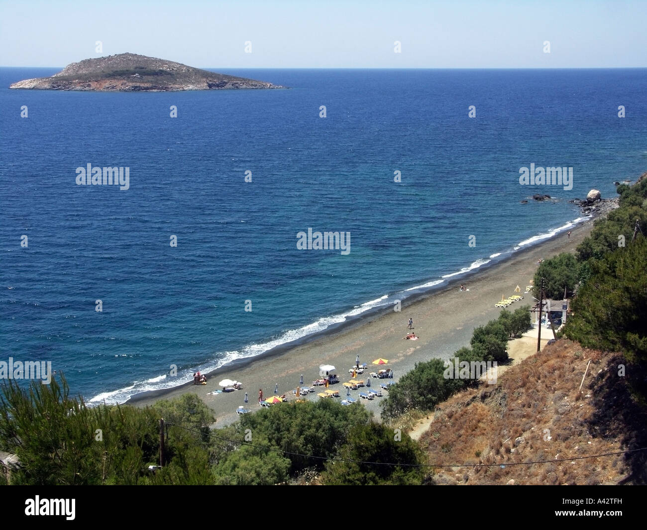 Platis Yialos Beach, Kalymnos Griechenland. Stockfoto