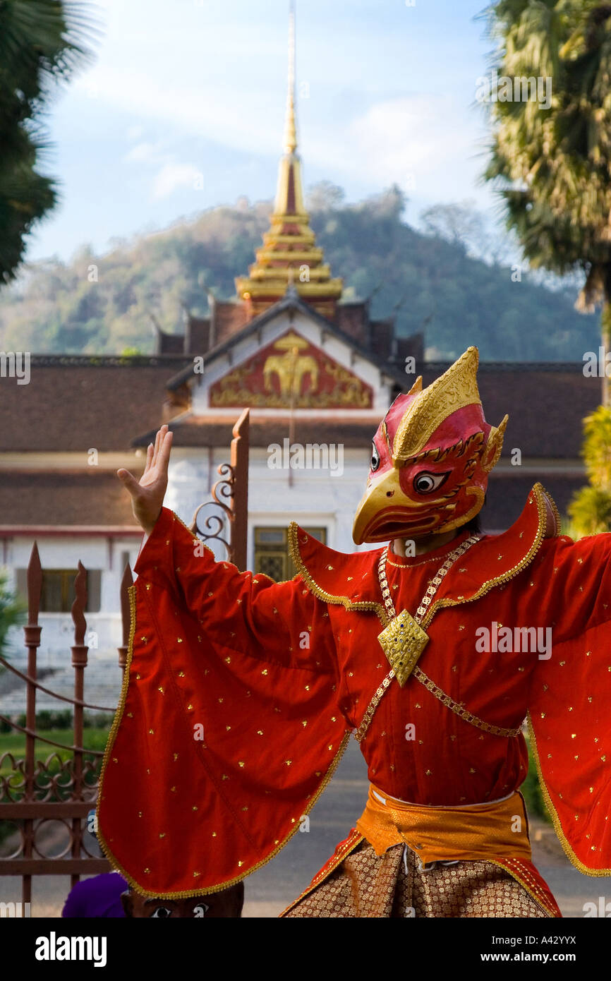Kostümierte Garuda Königspalast Luang Prabang Laos Stockfoto